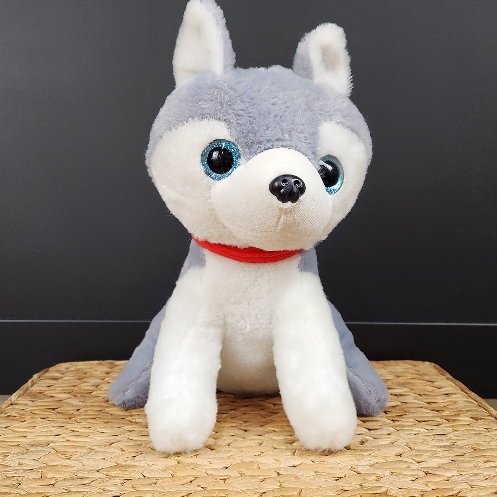 Bmi Merchandise Plush Husky Stuffed Animal Puppy Dog Gray White 2018 10" Pup